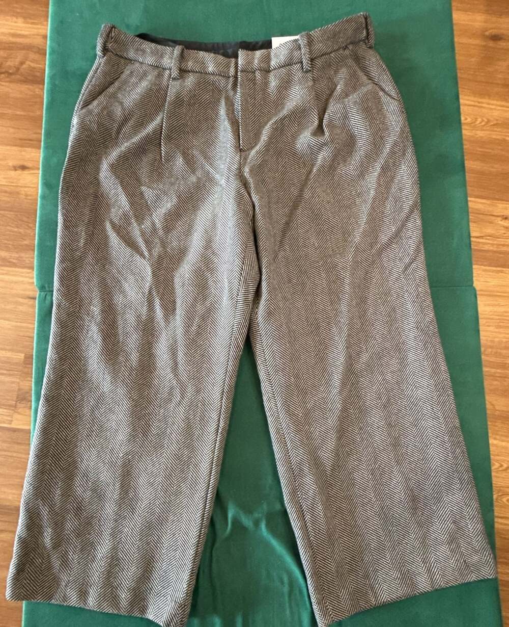 Lands' End Women's High Rise Wide Leg Herringbone Pants Size 22W